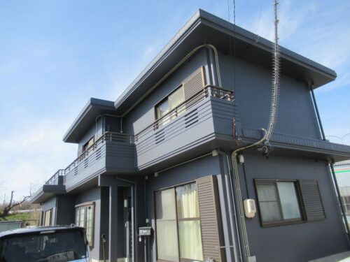 愛知県江南市　陸屋根住宅　外壁塗装　アステックペイント　超低汚染塗料使用